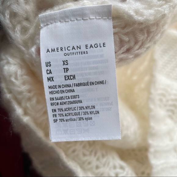 NWT AEO Oversized Slouchy Sweater OFF  WHITE - XS - Picture 11 of 11